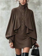 Arwen | High-neck cape mini dress 1