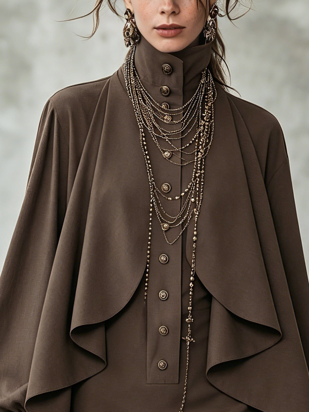 Arwen | High-neck cape mini dress 4