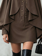 Arwen | High-neck cape mini dress 5