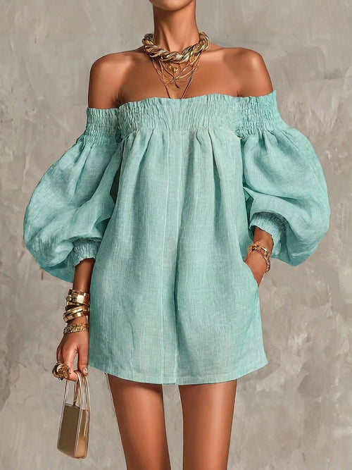Rosaline | Off-shoulder puff-sleeve mini dress 2