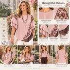 Adriana | Blush embroidered blouse flutter sleeve 4