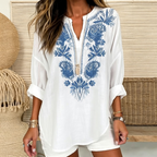 Judith | Embroidered split V-neck tunic 4