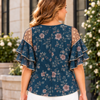 April | Botanical floral pleated blouse 3