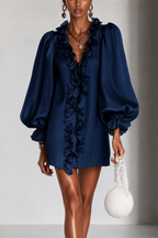 Antoinette | Ruffled puff-sleeve mini dress 1