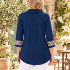 Bernadette | Navy floral embroidered tunic 3