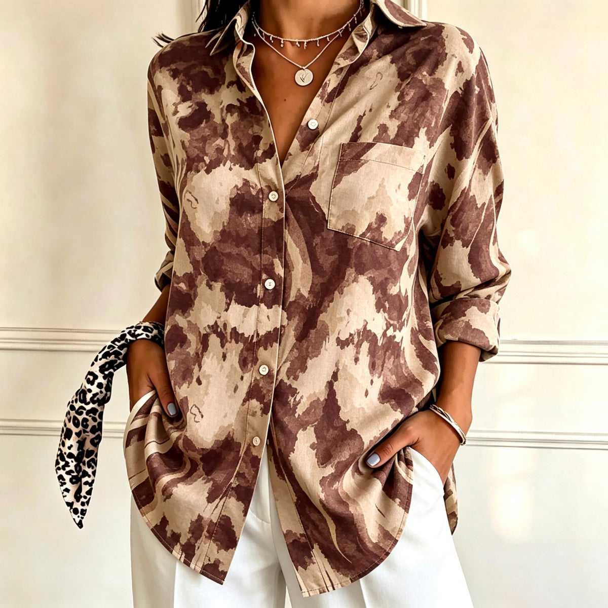 Jade | Brown tie dye shirt 1