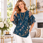 April | Botanical floral pleated blouse 2