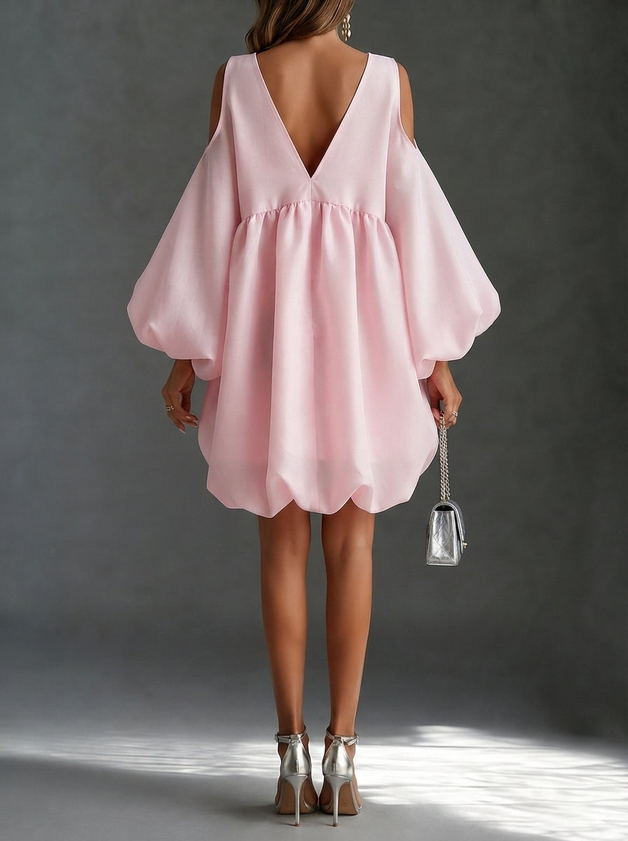 Beryl | Cold-shoulder balloon-sleeve mini dress 3