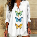 Grace | Vibrant triple butterfly print V-neck tunic 1