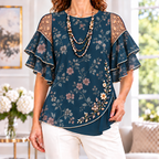 April | Botanical floral pleated blouse 1