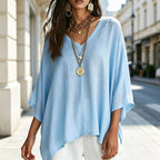 Celine | Relaxed V-neck batwing tunic 3