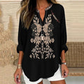 Irene | Embroidered V-neck blouse for mature women 2