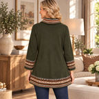 Alana | Cowl neck printed trim tunic 3