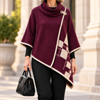 Caroline | Cowl neck asymmetric poncho tunic 1