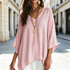 Celine | Relaxed V-neck batwing tunic 4