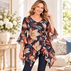 Helena | Botanical leaf print tunic 2