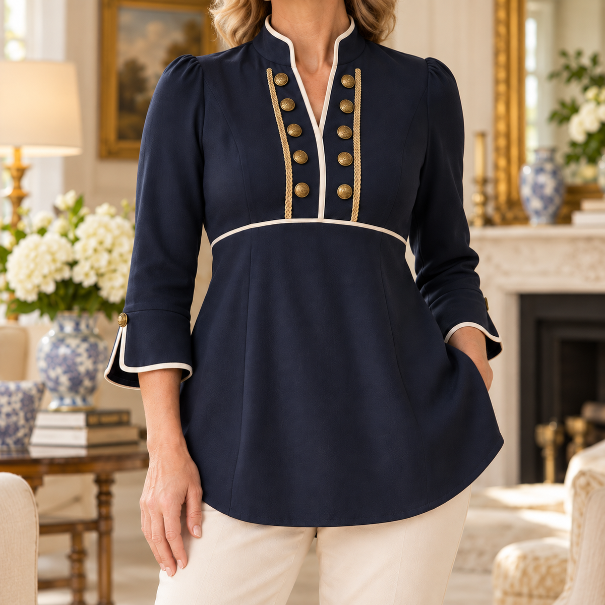 Gemma | Navy military button tunic 1