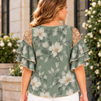 Carmen | Magnolia floral pleated layered blouse 3