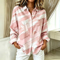Lucia | Pink brushstroke stripe button down shirt 1