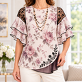 Brenda | Vintage floral pleated layered blouse 1
