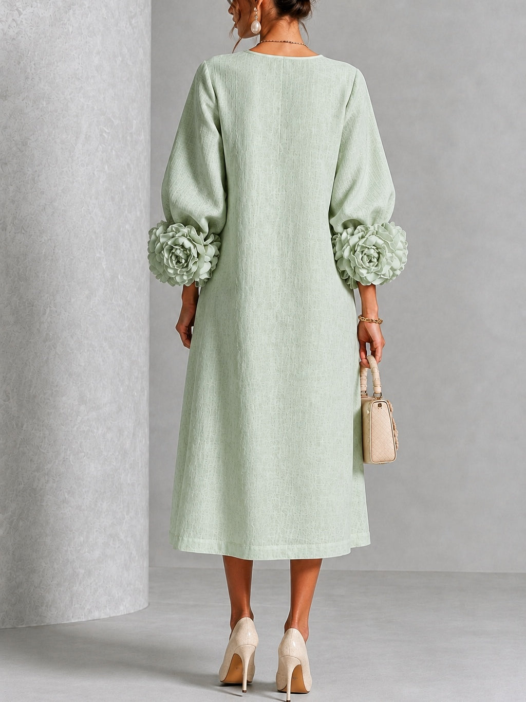 Sienna | Floral-cuff midi dress 3