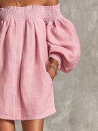 Rosaline | Off-shoulder puff-sleeve mini dress 8