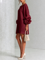 Camellia | Rosette-cuff mini dress 2