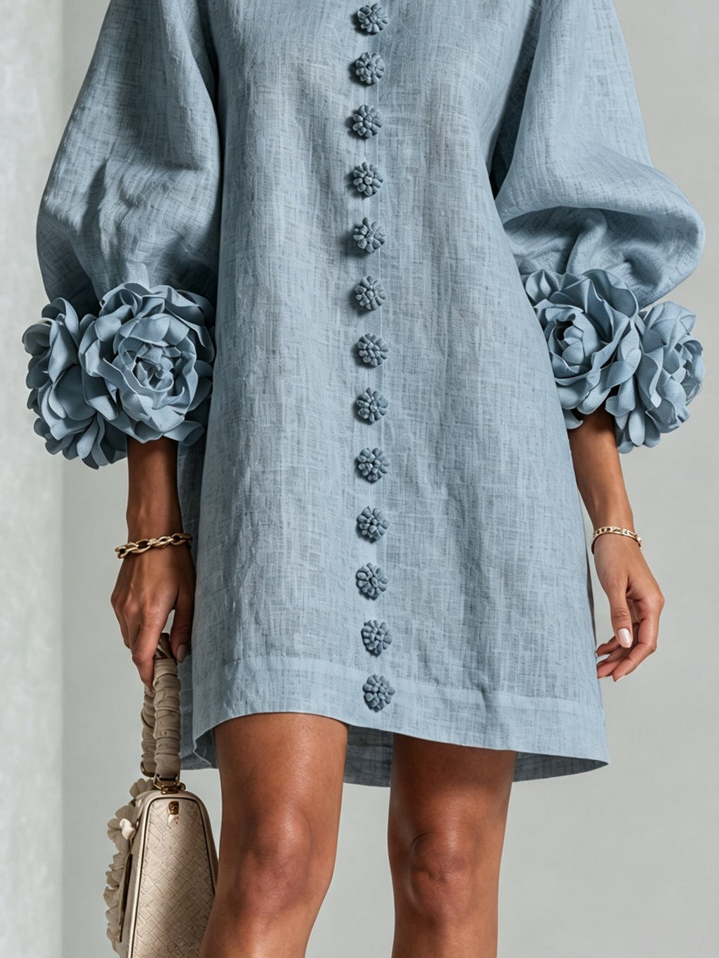 Cleo | Floral-trimmed mini dress 6