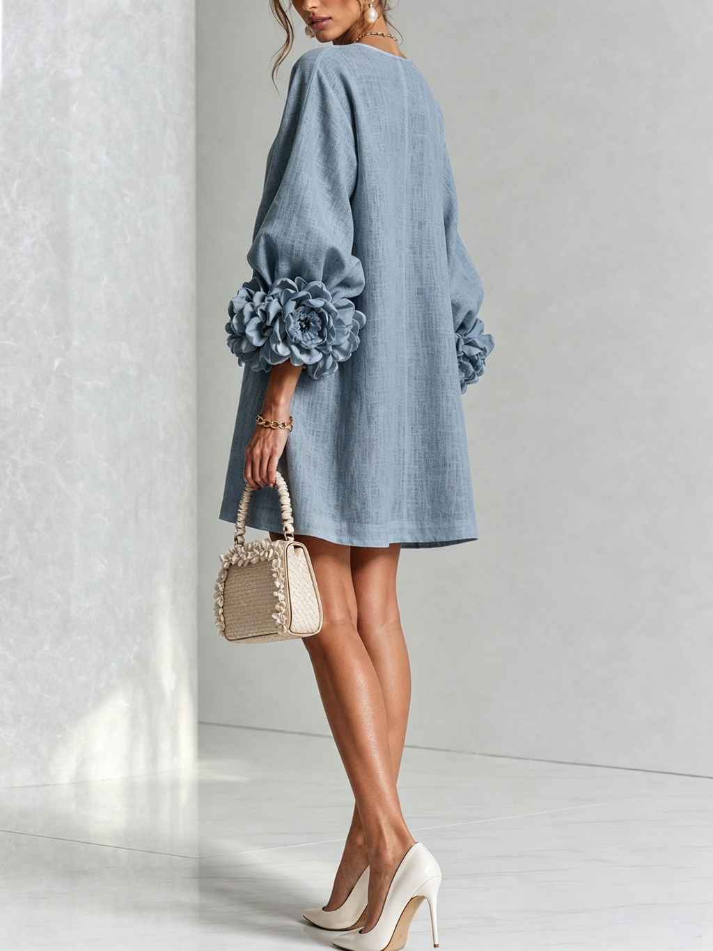 Cleo | Floral-trimmed mini dress 3