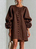 Gabrielle | Rosette-cuff mini dress 1