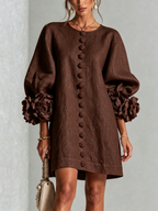 Gabrielle | Rosette-cuff mini dress 1