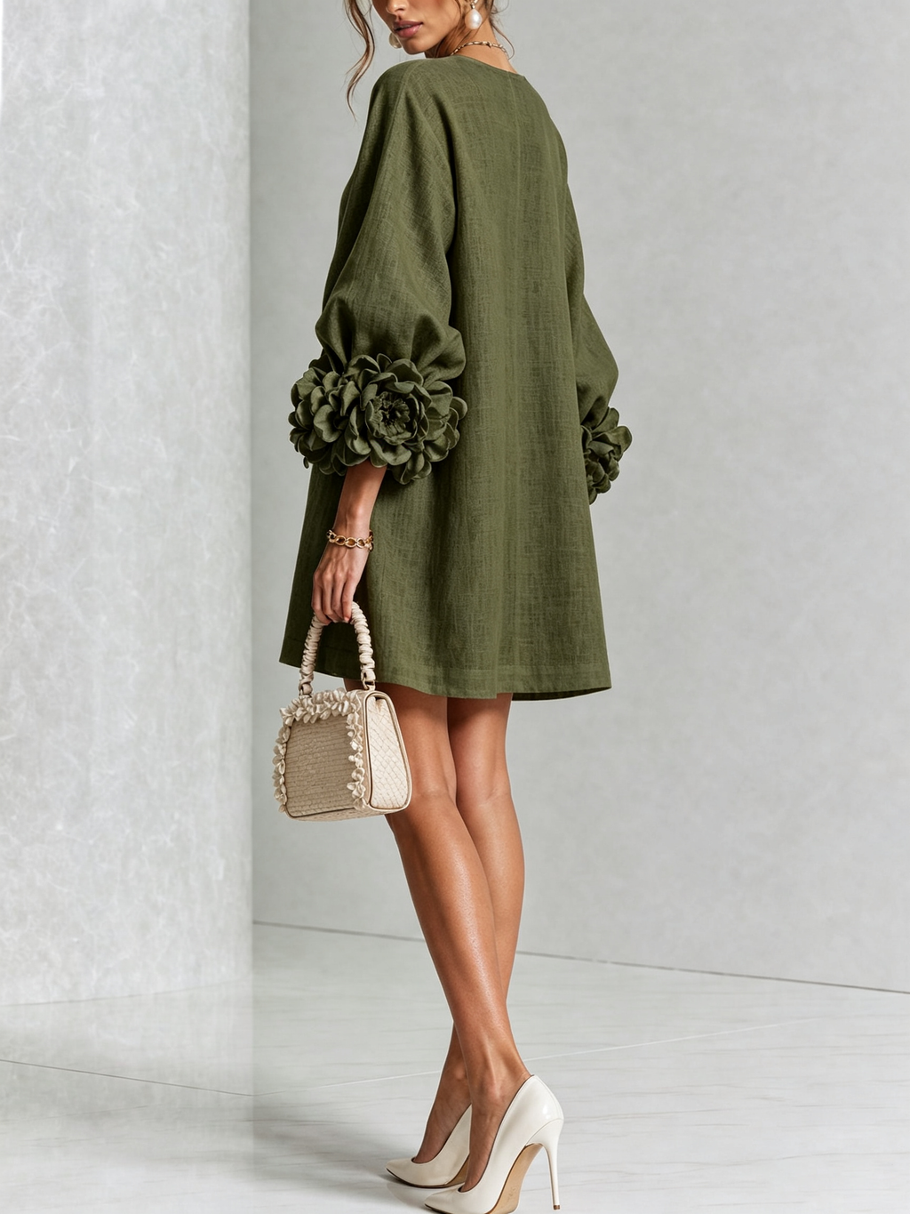 Francesca | Floral-detail button mini dress 3