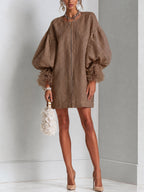 Rebecca | Zip-front balloon sleeve mini dress 4