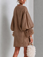 Rebecca | Zip-front balloon sleeve mini dress 3