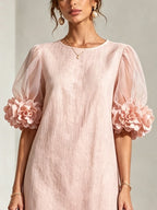 Annika | Floral-cuff puff-sleeve mini dress 5