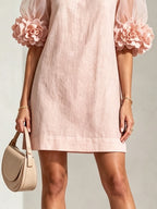 Annika | Floral-cuff puff-sleeve mini dress 6
