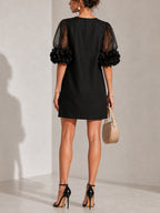 Persephone | Floral-cuff puff-sleeve mini dress 3