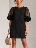 Persephone | Floral-cuff puff-sleeve mini dress 7