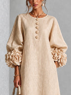 Rosanne | Rosette-cuff midi dress 4