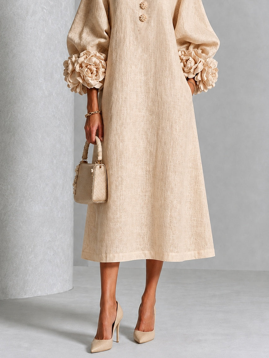 Rosanne | Rosette-cuff midi dress 5