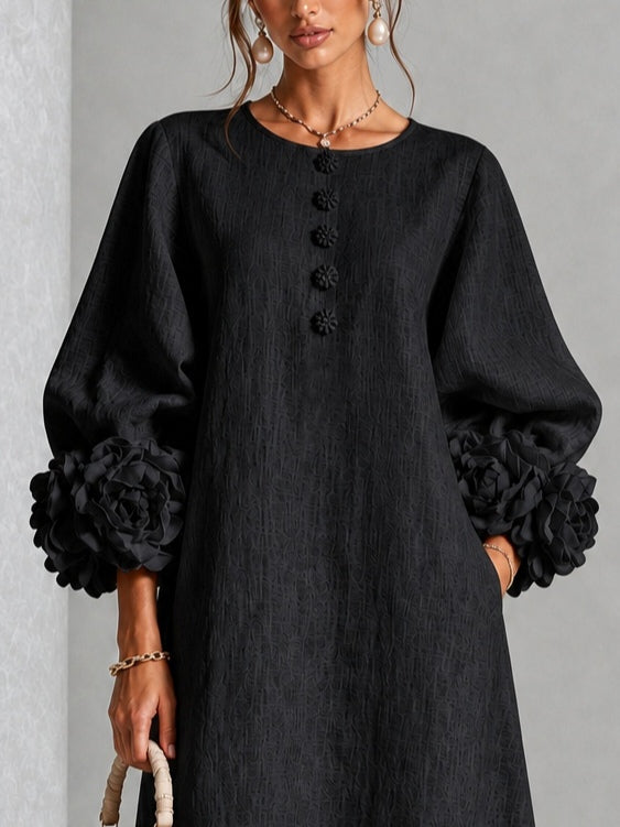 Amaya | Floral-cuff midi dress 3