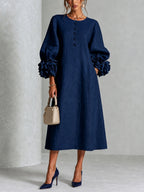 Danica | Floral-cuff midi dress 1