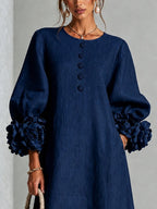 Danica | Floral-cuff midi dress 4