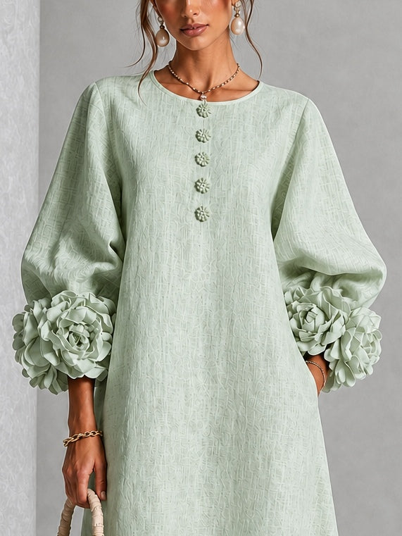 Sienna | Floral-cuff midi dress 4