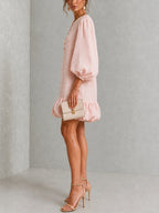 Rosalyn | Floral-button puff-sleeve mini dress 2