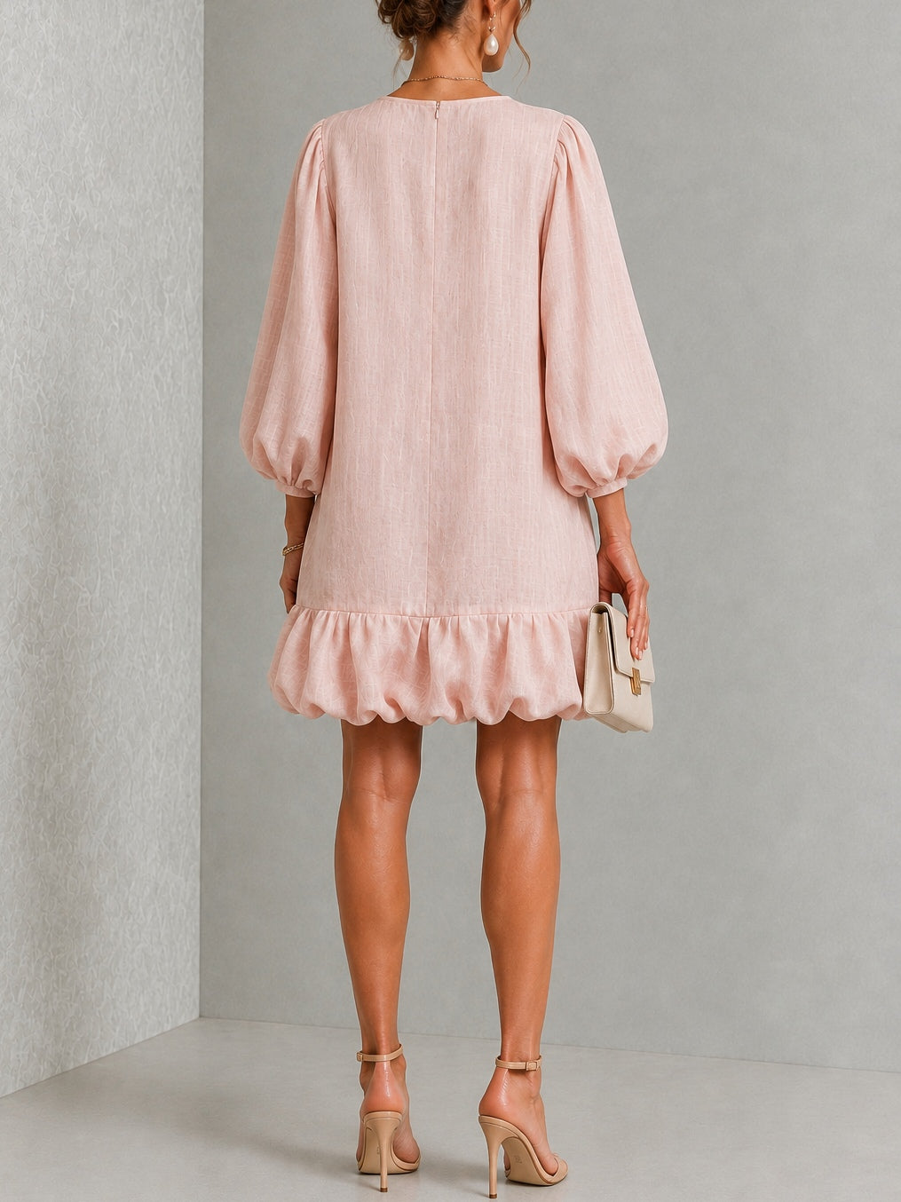 Rosalyn | Floral-button puff-sleeve mini dress 3