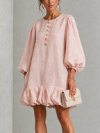 Rosalyn | Floral-button puff-sleeve mini dress 6