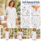 Mila | Floral print layered blouse blue 3/4 sleeve 4