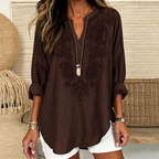 Judith | Embroidered split V-neck tunic 2