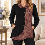 Mina | Boho paisley print tunic black 1